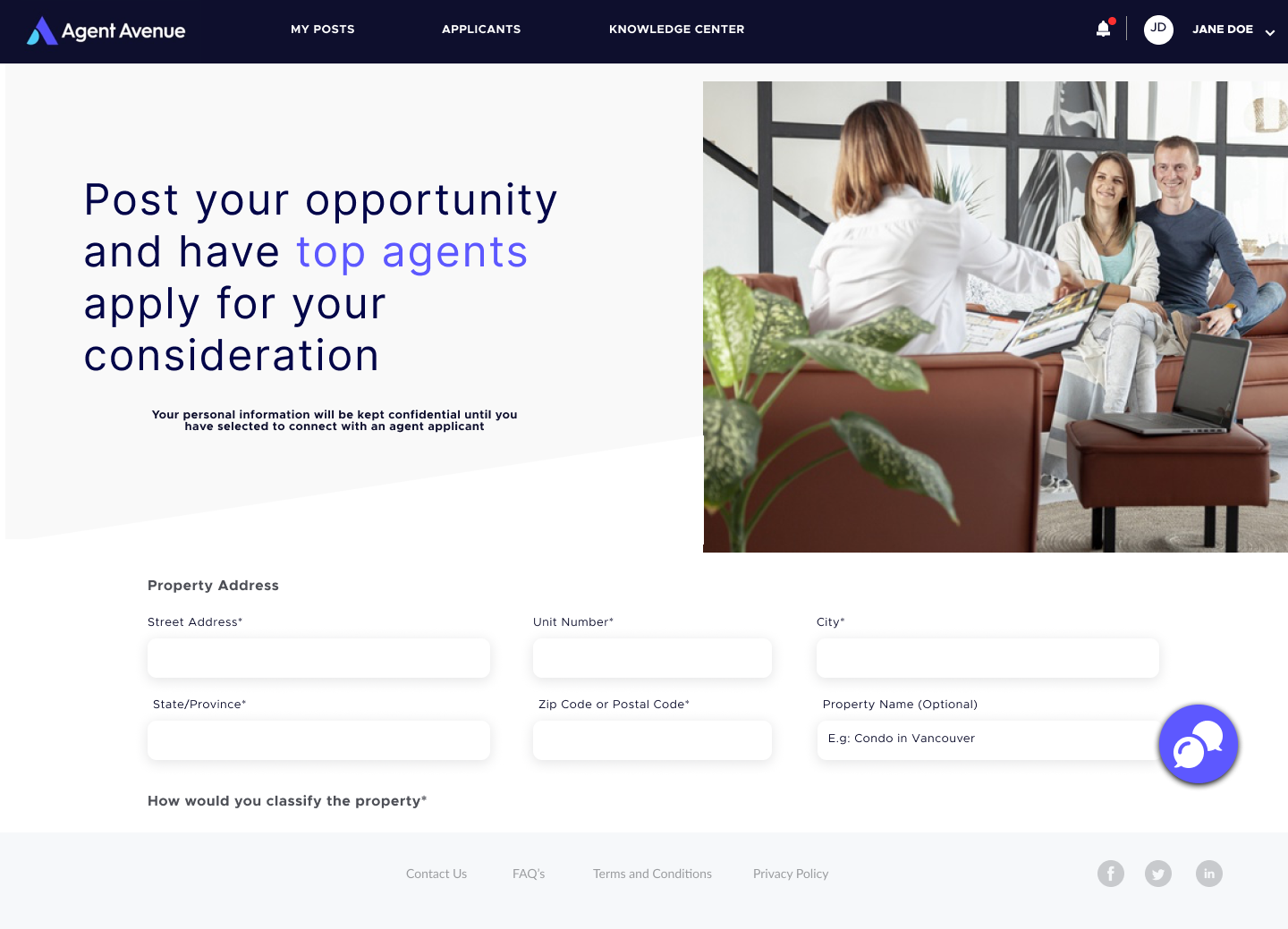 Agent Avenue app screen