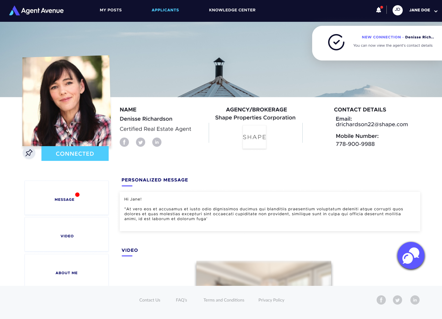 Agent Avenue app screen
