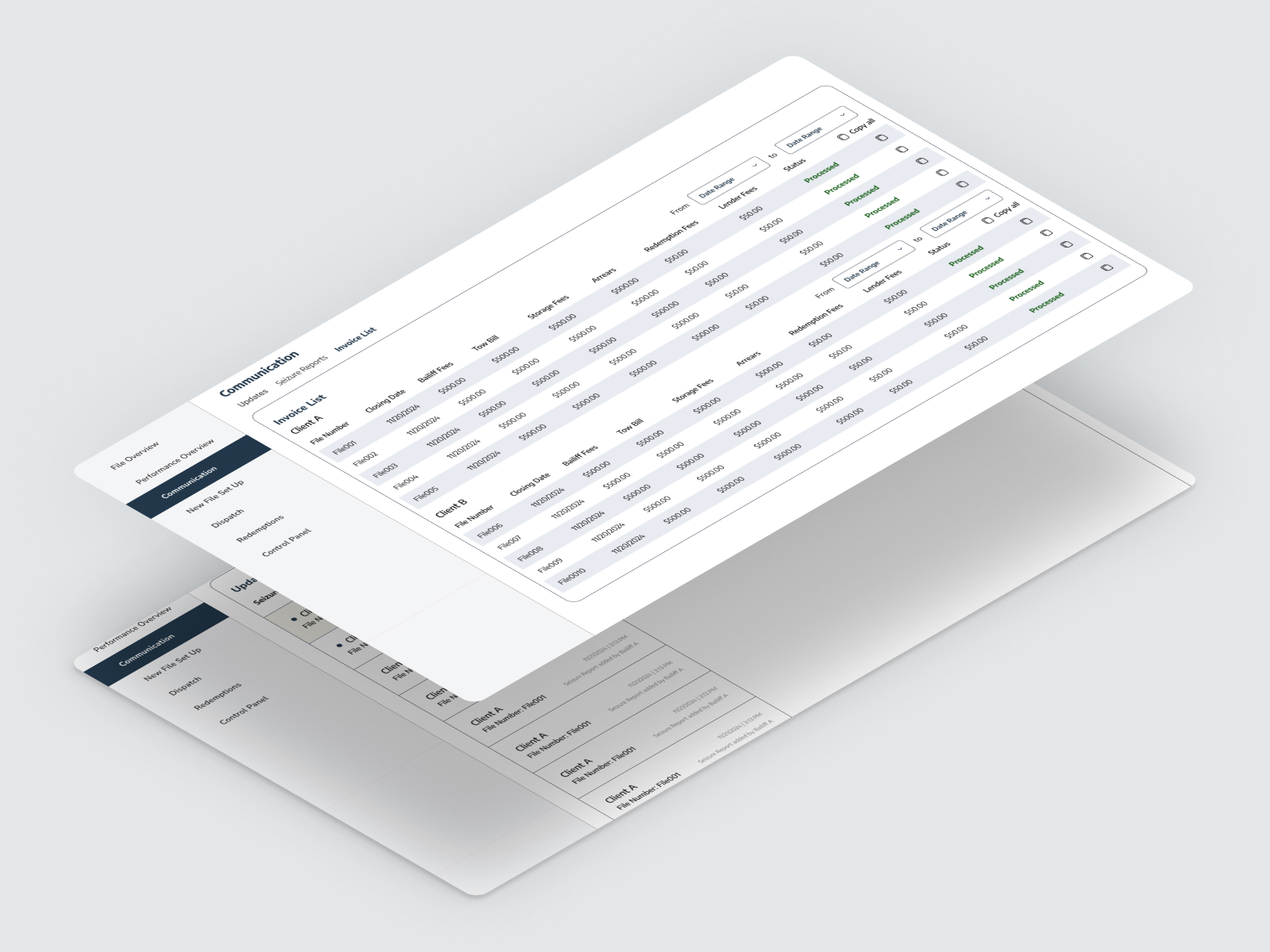 Surrey Bailiffs app screen