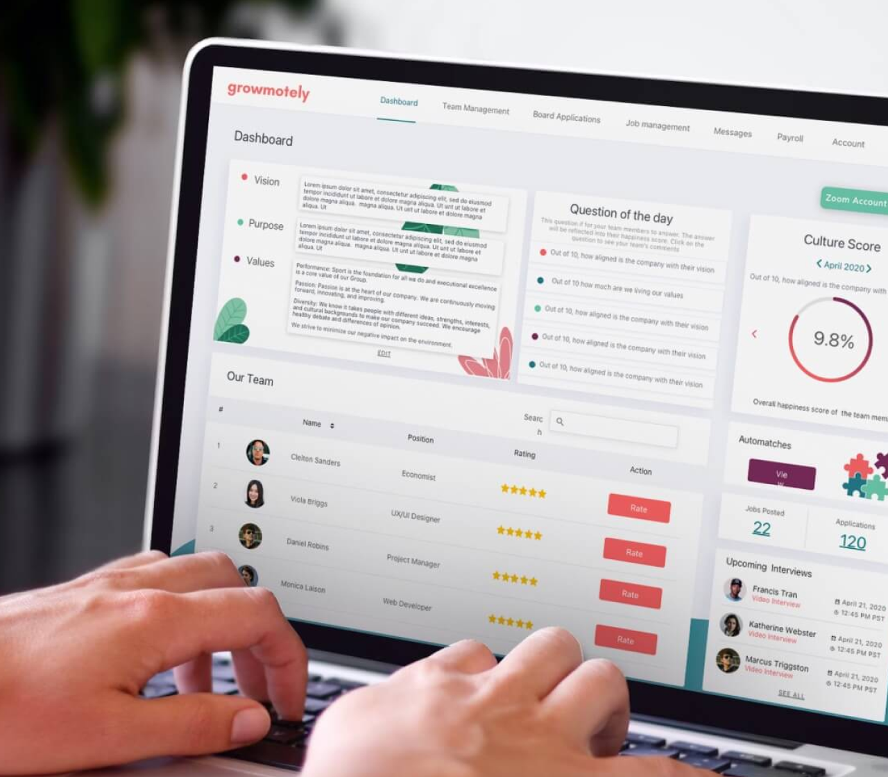 Growmotely app screen