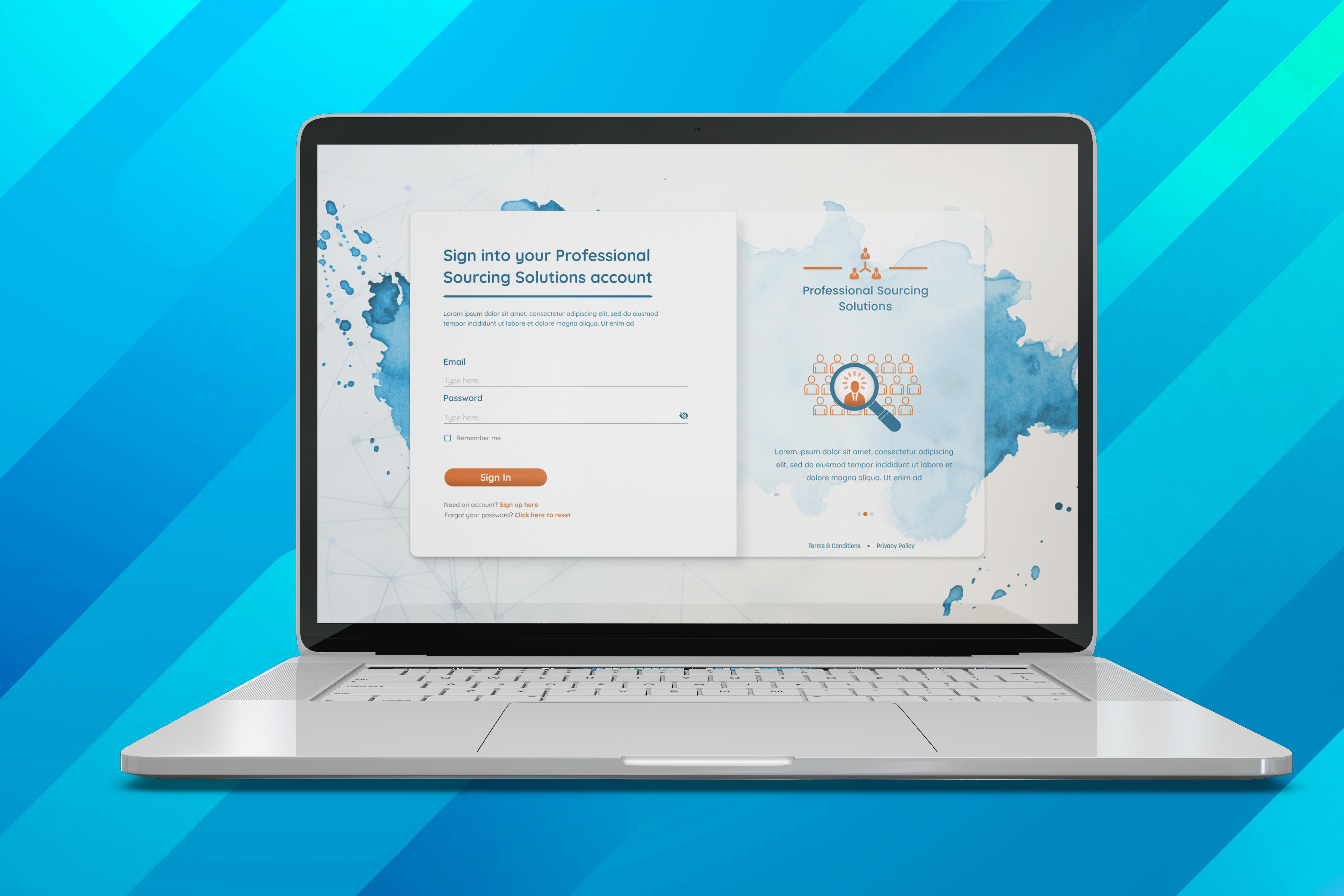 Professional Sourcing Solutions app screen