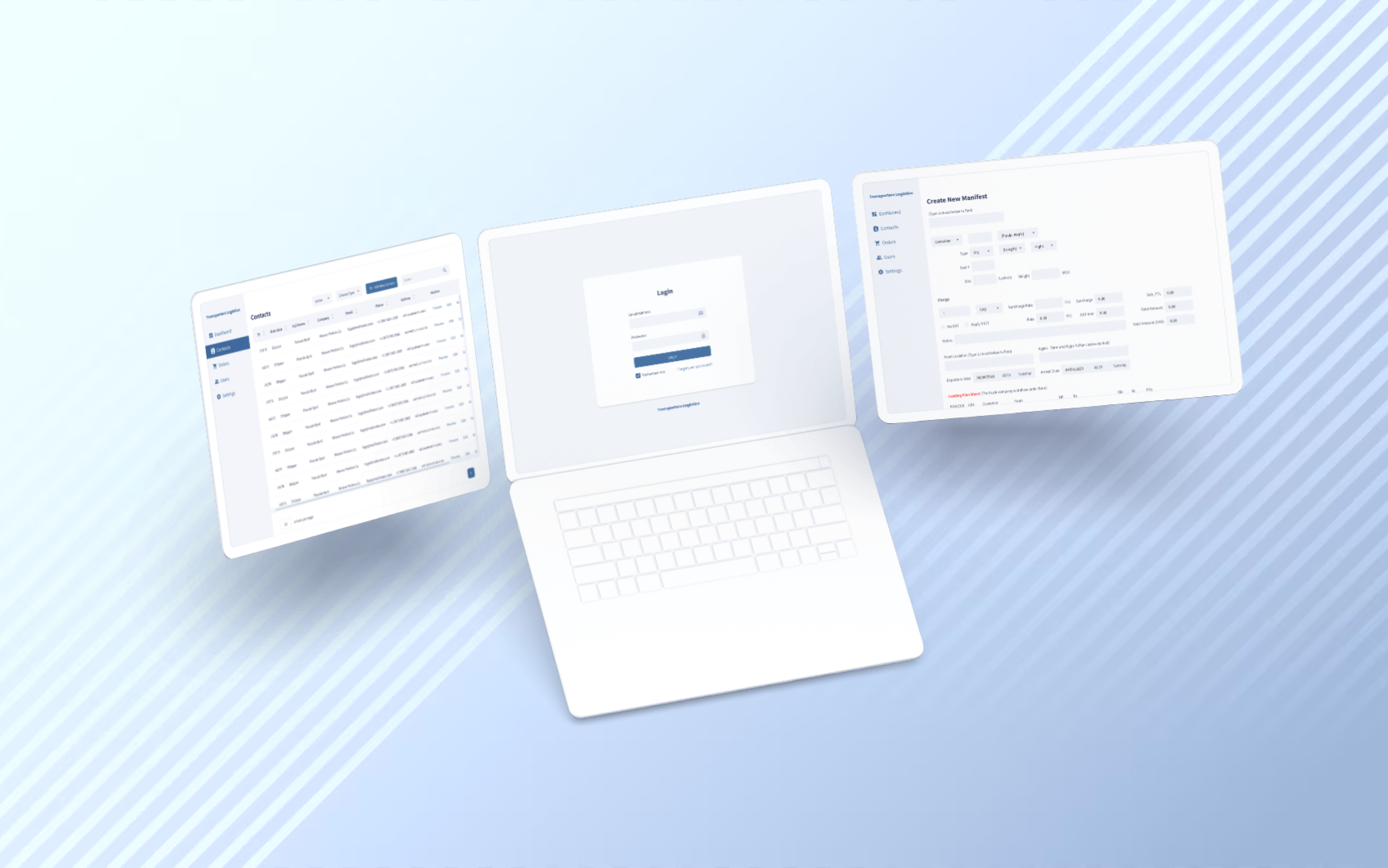 Transporters Logistics app screen