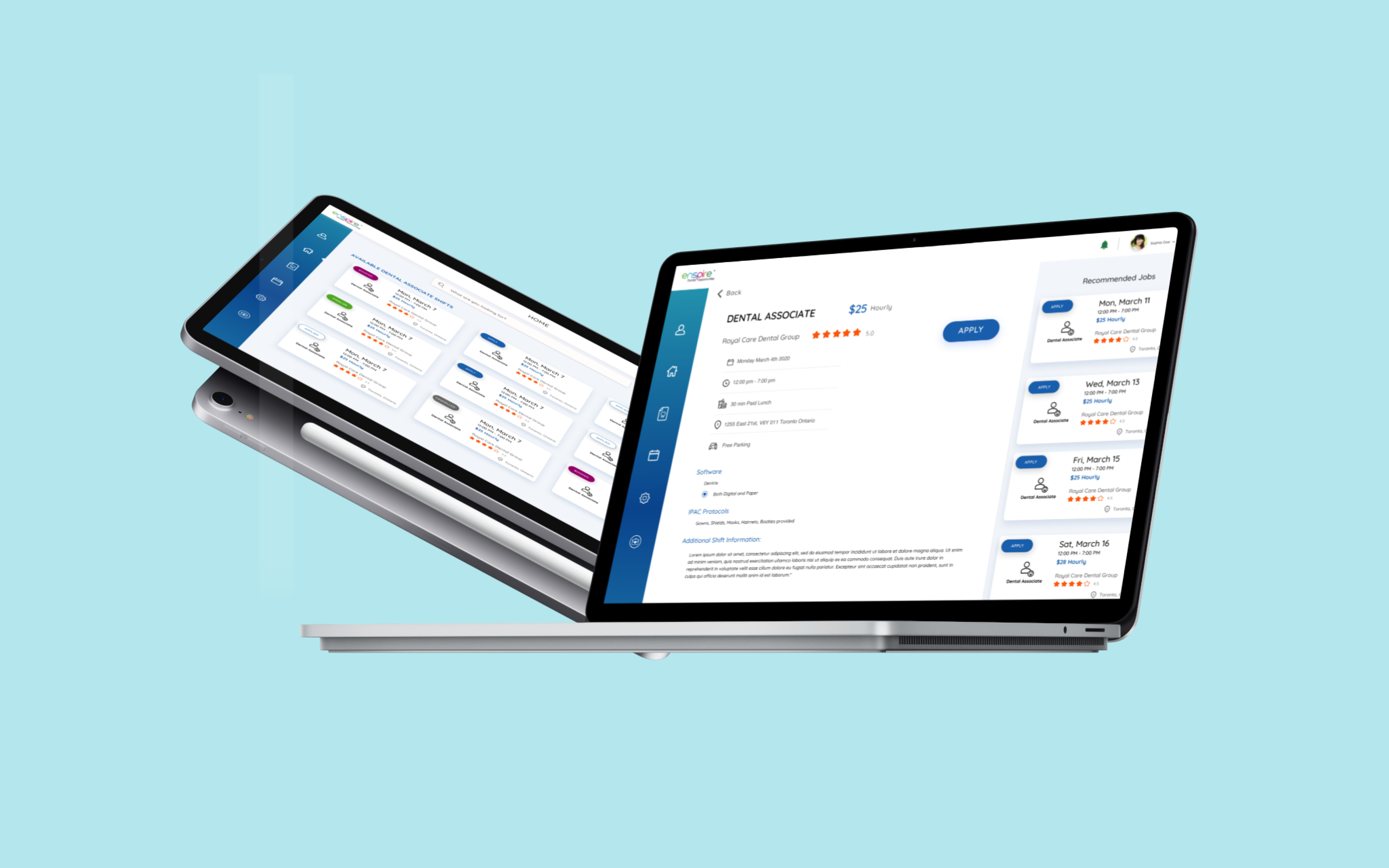 Enspire Dental app screen