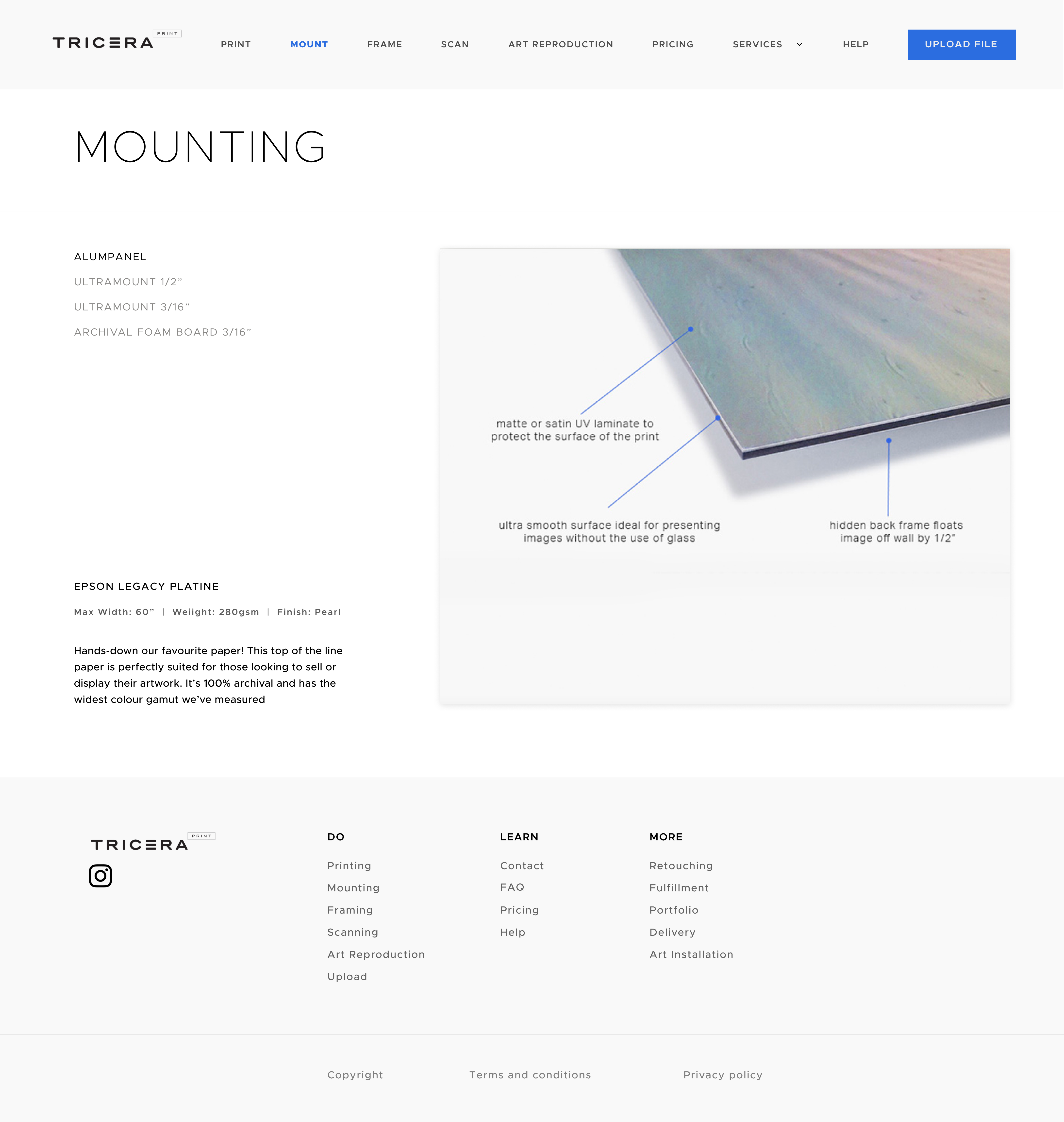 Tricera Print app screen
