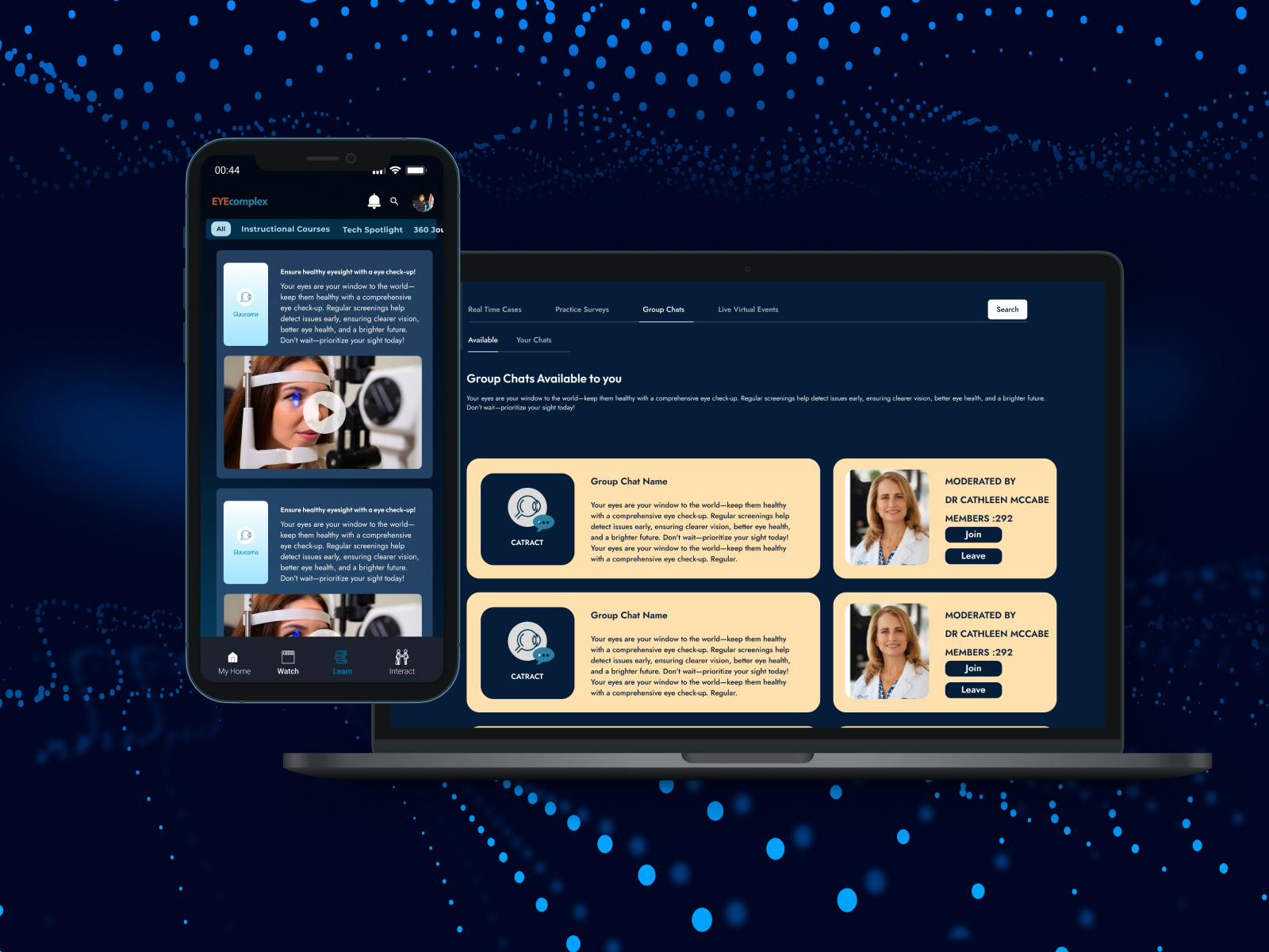 The Eyecomplex app screen