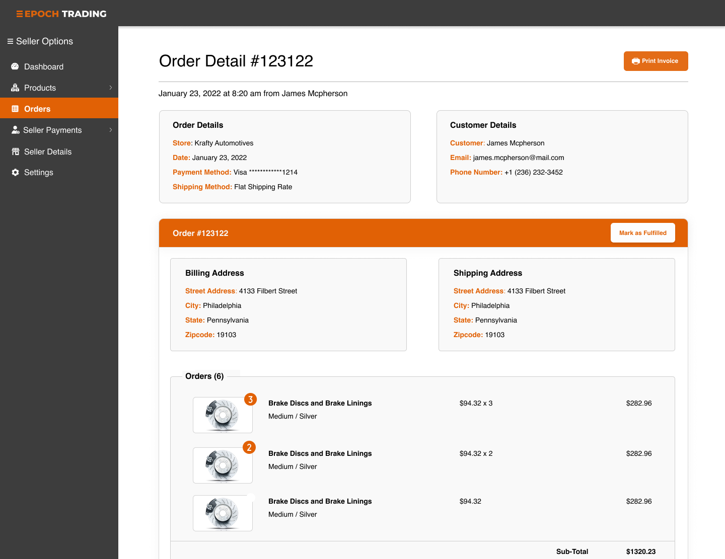 Epoch Trading app screen