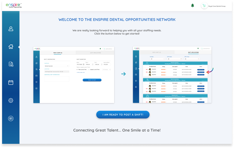 Enspire Dental app screen