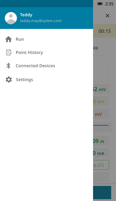 Xylem app screen