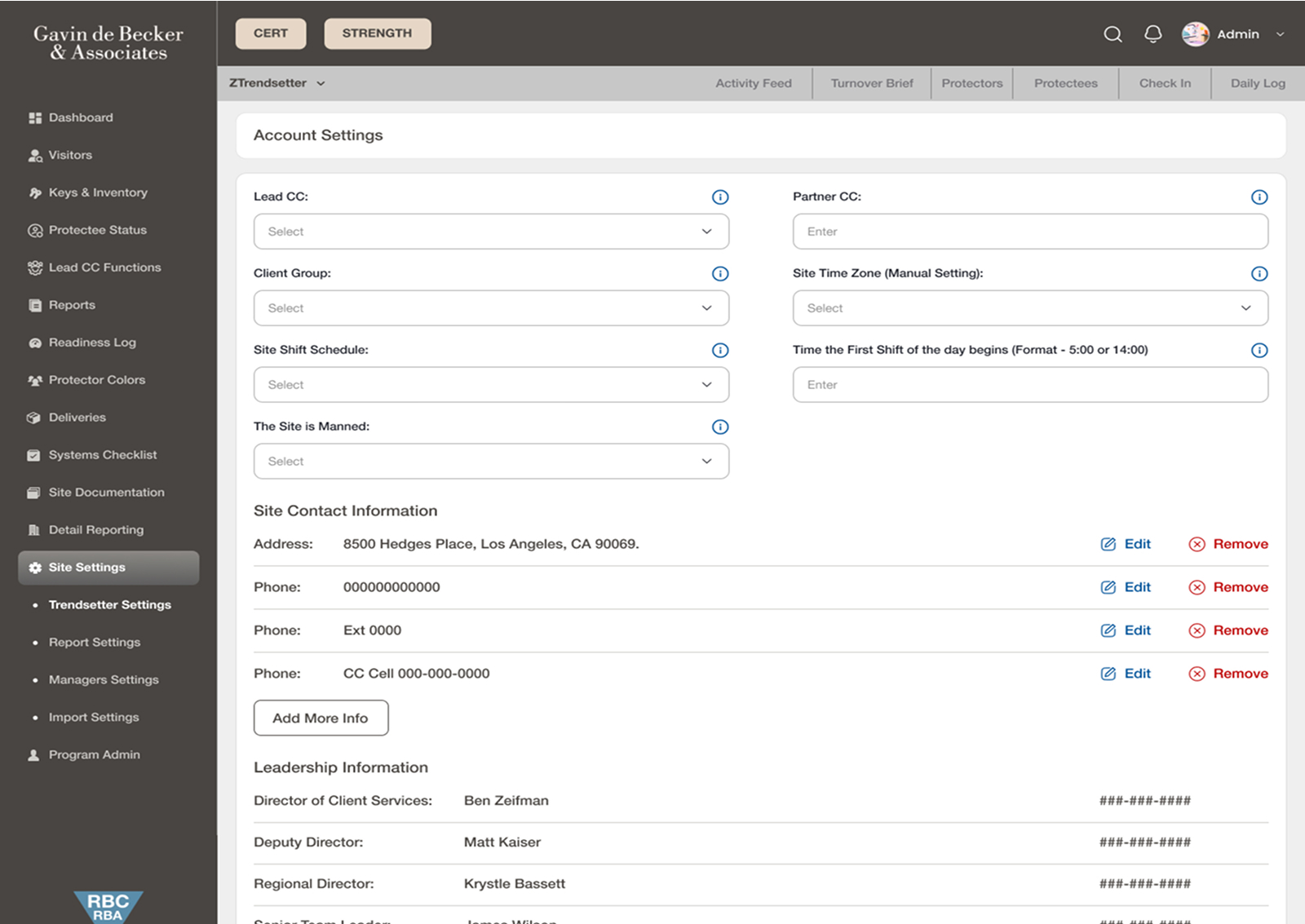 Gdba dashboard screen