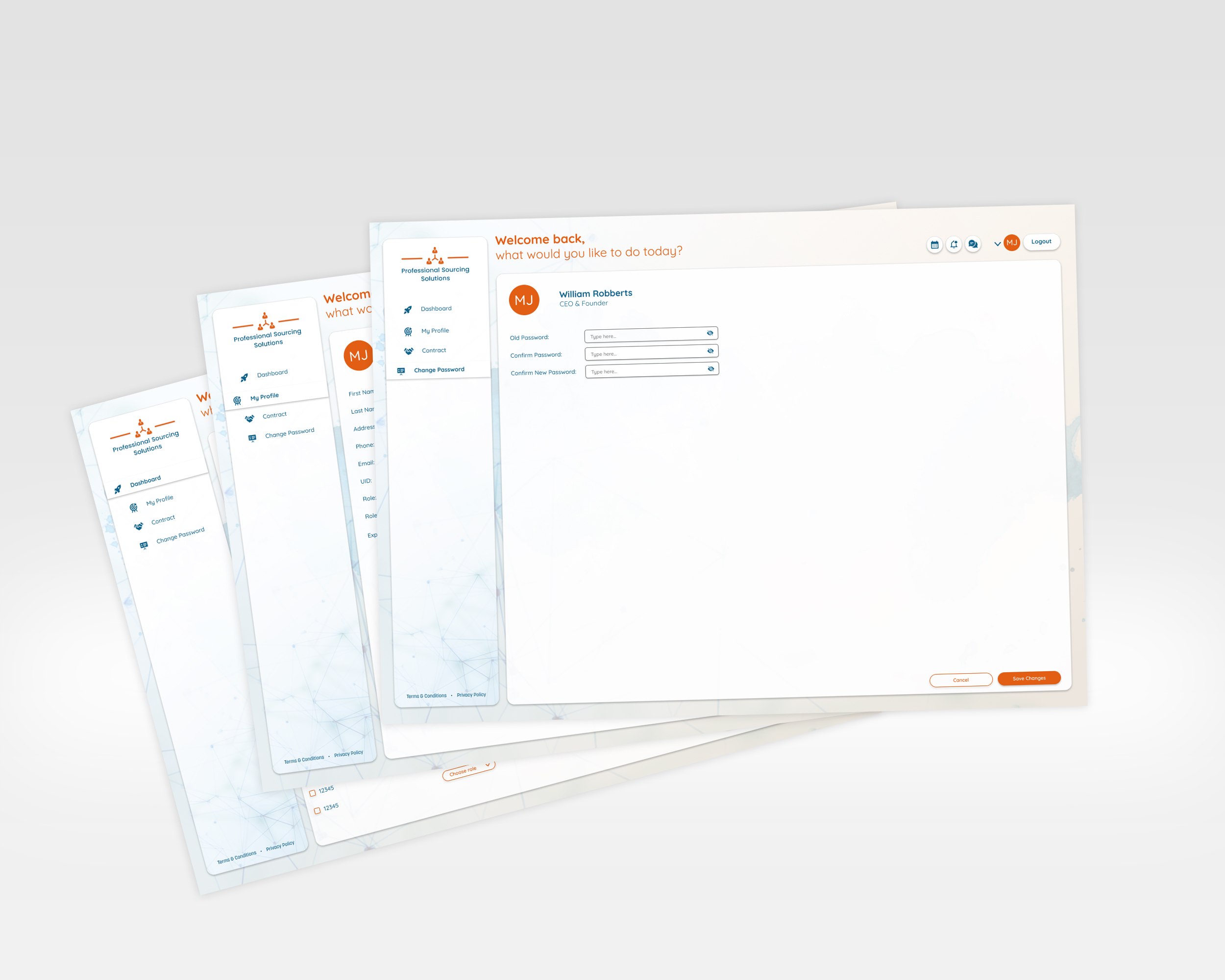 Professional Sourcing Solutions app screen