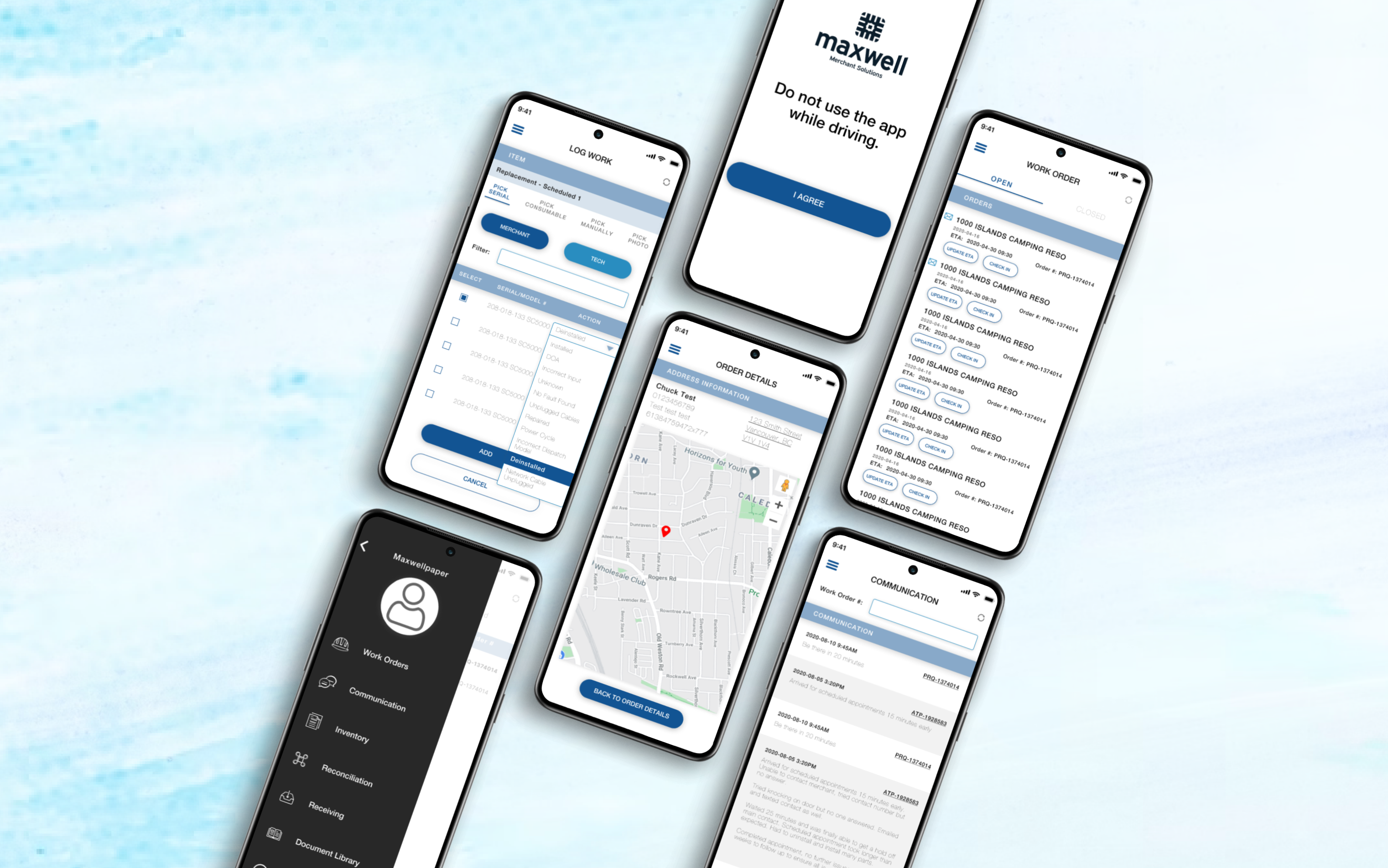 Maxwell Merchant Solutions app screen