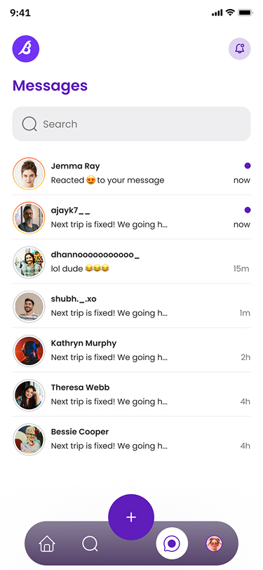 Mybesties app screen