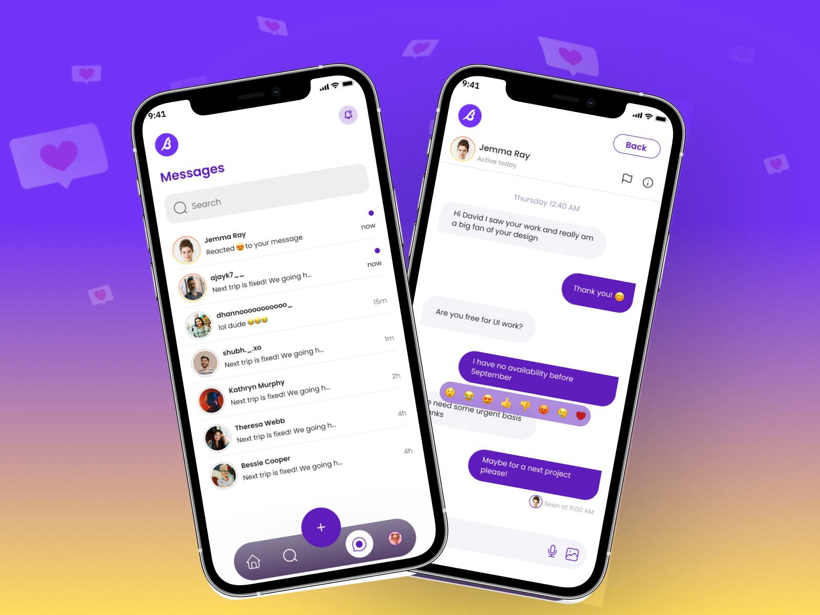 Mybesties app screen