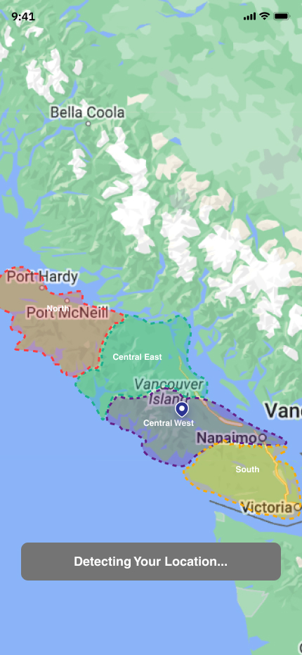 Vancouver Island Heartbeatz app screen
