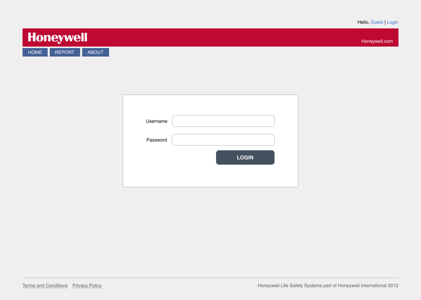 Honeywell app screen