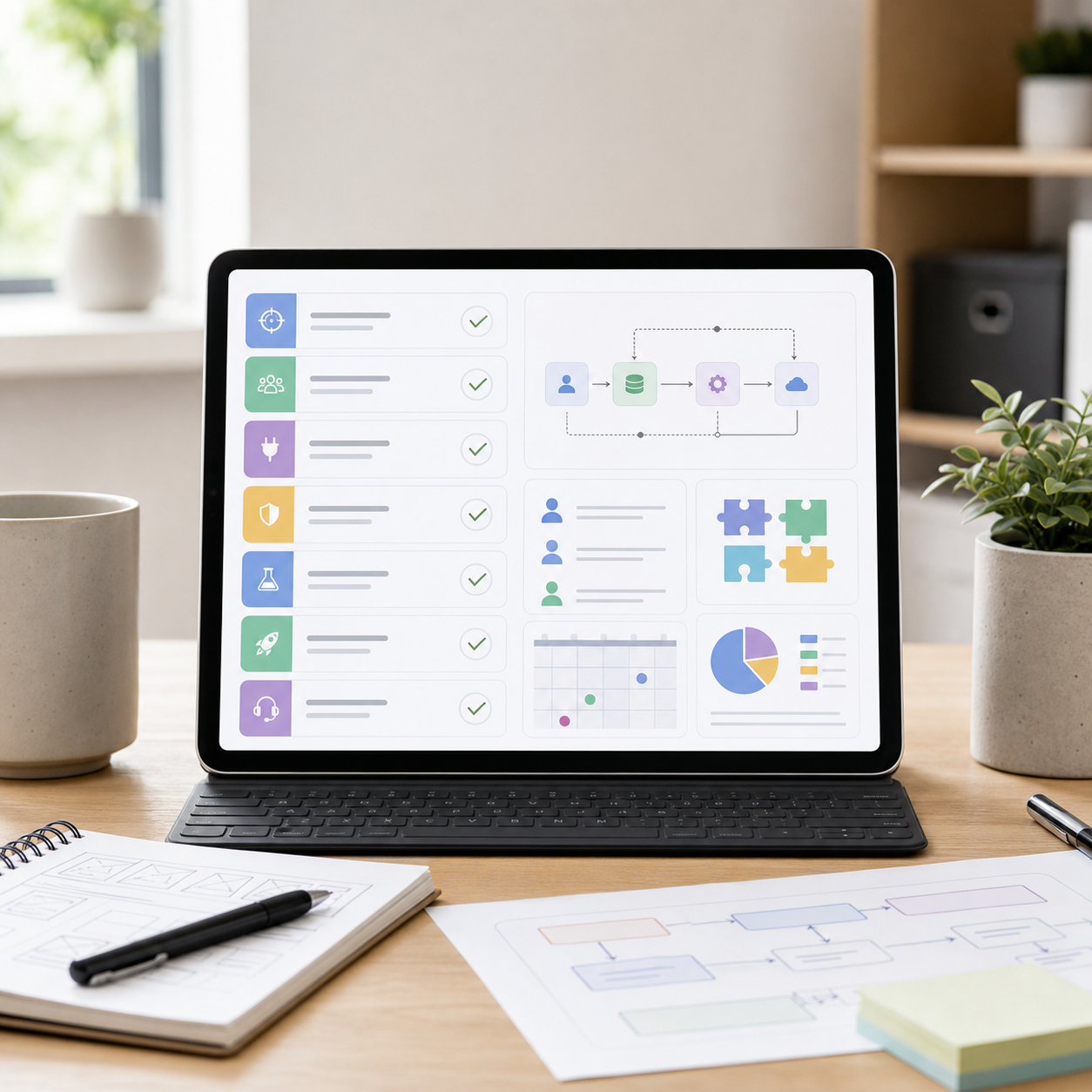 Software project estimation checklist with scope, integrations, testing, launch, and support inputs