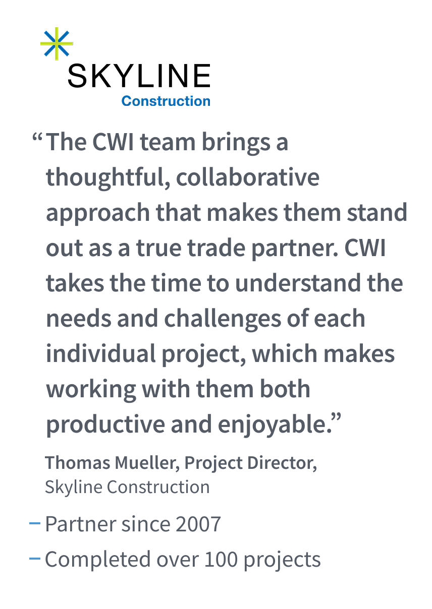 Skyline Construction client testimonial for Creative Window Interiors