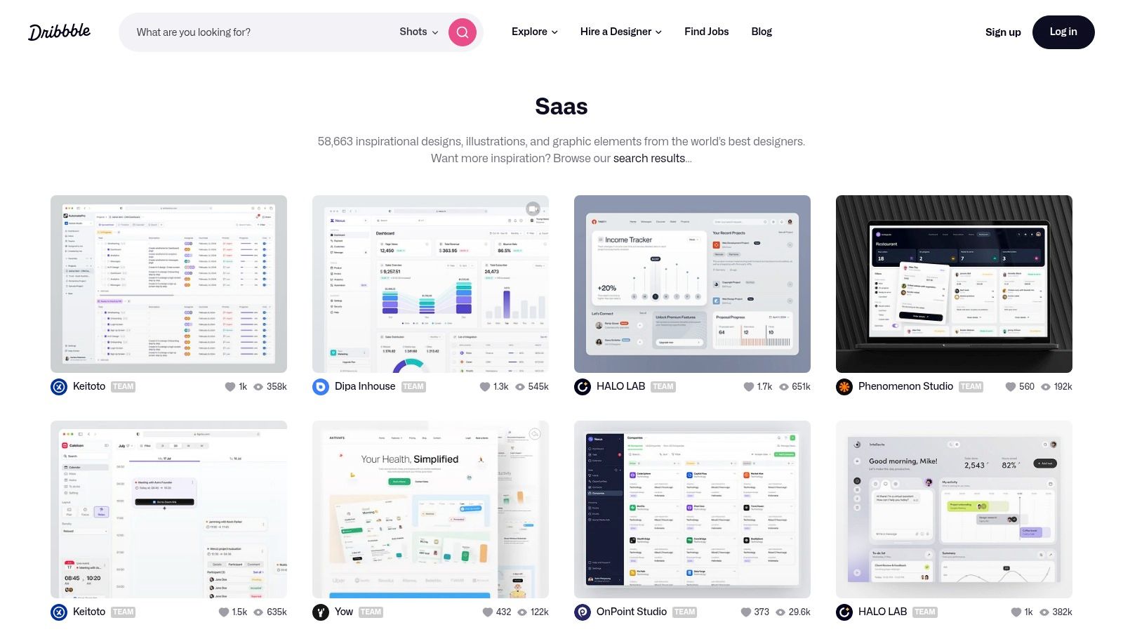 Dribbble SaaS Collection