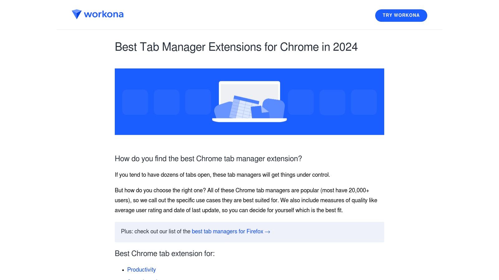 Workona Tab Manager
