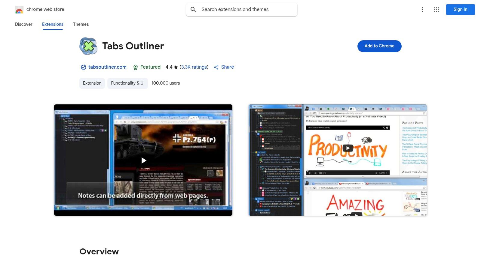 Tabs Outliner