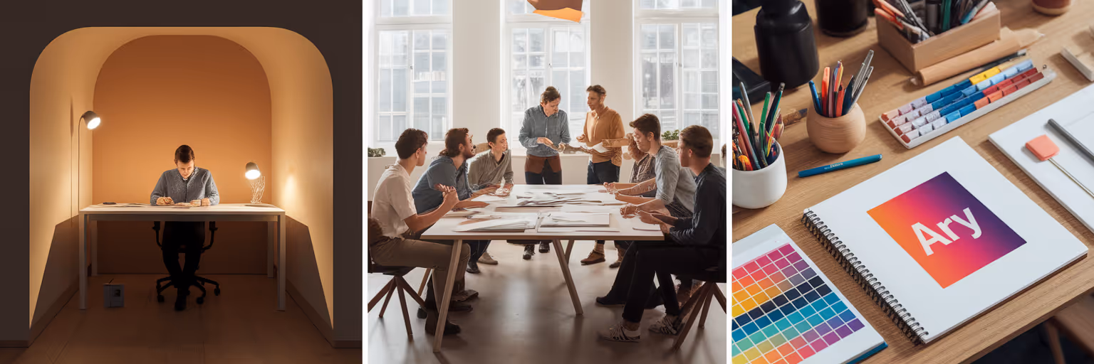 Three design workspaces representing different workflows.