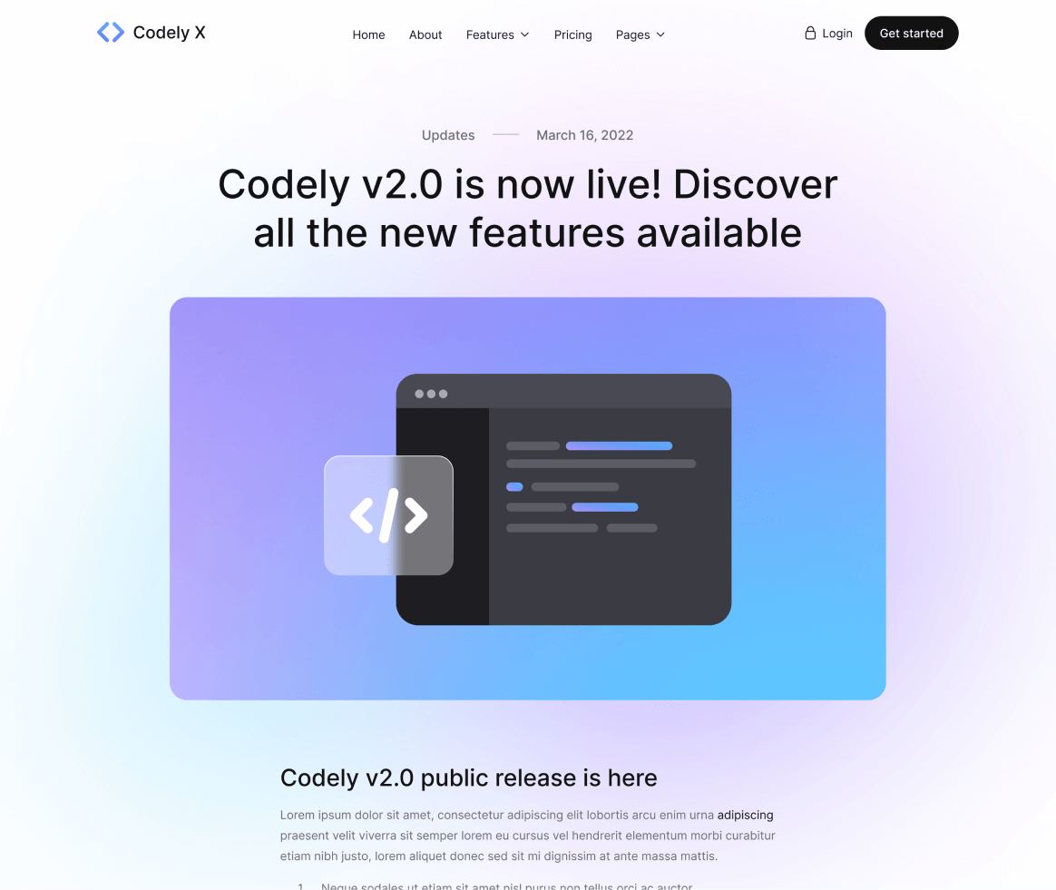 Codely X - Blog Post page - B2B SaaS Startup Webflow Template