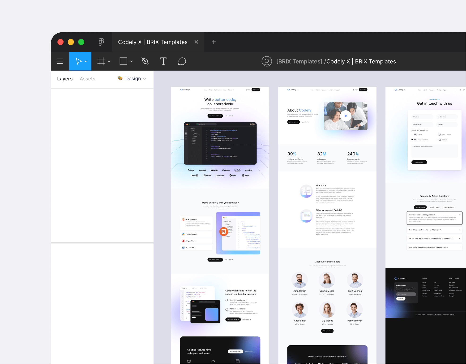 Codely X - Figma File Included - B2B SaaS Startup Webflow Template