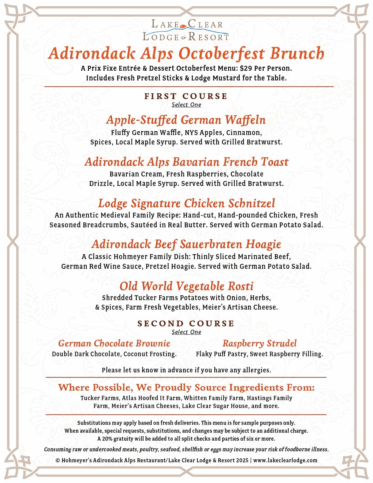 Adirondack Alps Octoberfest Brunch