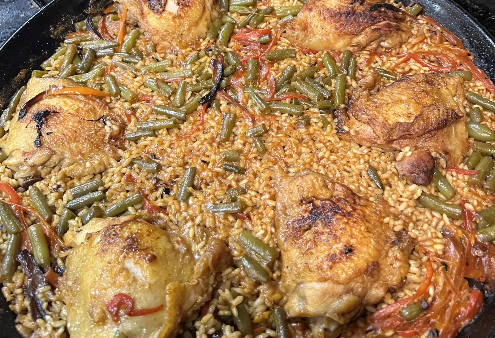 Spanish Paella that was prepared for us by friends at the Lake Clear Lodge.