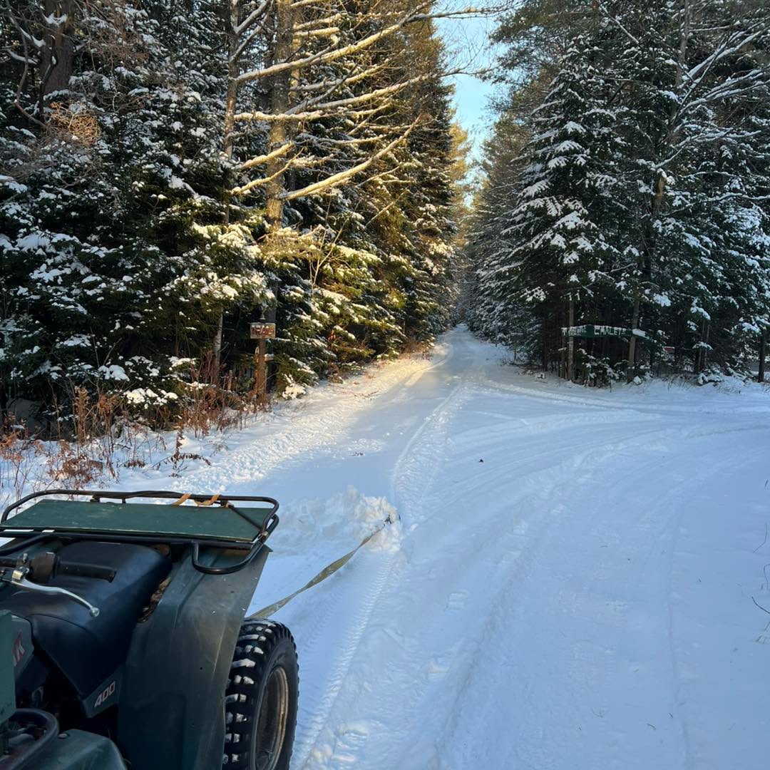 We start grooming the sleigh ride trails early to make sure they have a good base for the rest of the season. Opening next Saturday, December 13th!