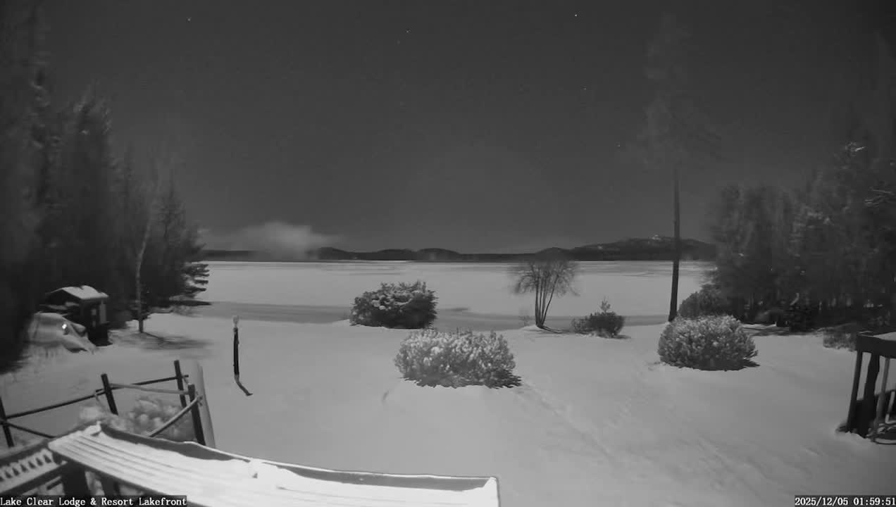The full moon yesterday, coupled with the daily record low temperature last night (-21 °F), produced quite the show on our webcam as the lake continued to freeze overnight!