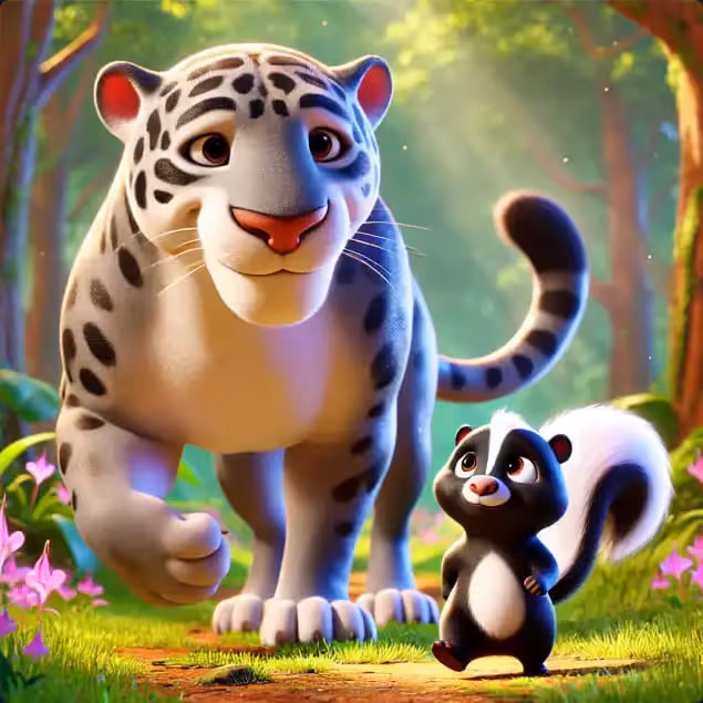 The Jaguar and the Little Skunk