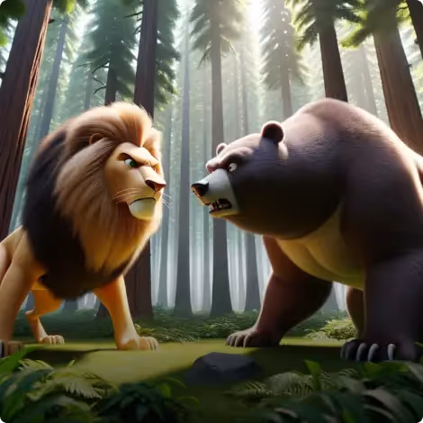 A Lion and A Bear