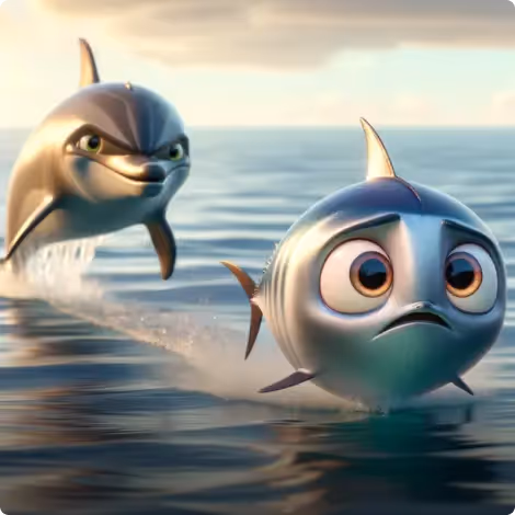 A Thunny and A Dolphin