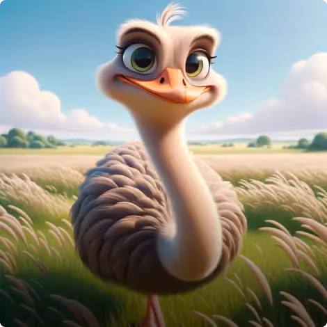 An Ostrich, Birds, and Beasts