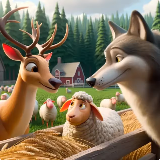 The Stag, The Wolf, and The Sheep