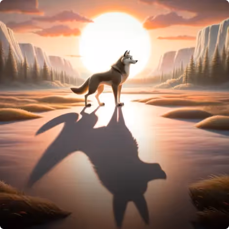 The Wolf Admiring his Shadow