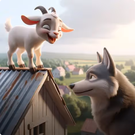 The Young Goat and The Wolf