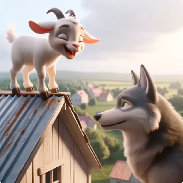The Young Goat and The Wolf
