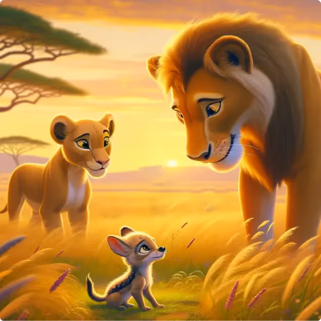 The Lioness and the Young Jackal