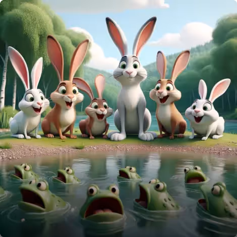 The Hares and The Frogs
