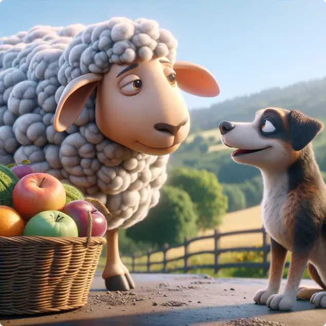 A Dog, A Sheep, and A Wolf