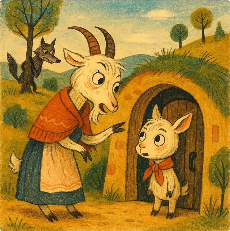 Aesop's Fables - A Wolf, Kid, and Goat
