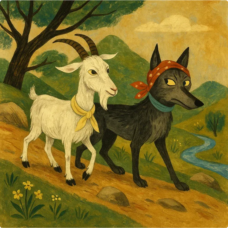 Jataka Tales - The Wise Goat and the Wolf