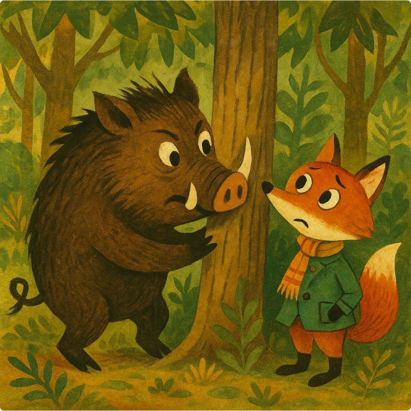 Aesop's Fables - The Wild Boar and The Fox