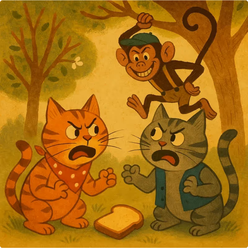 Panchatantra Fables - Two Cats and A Monkey