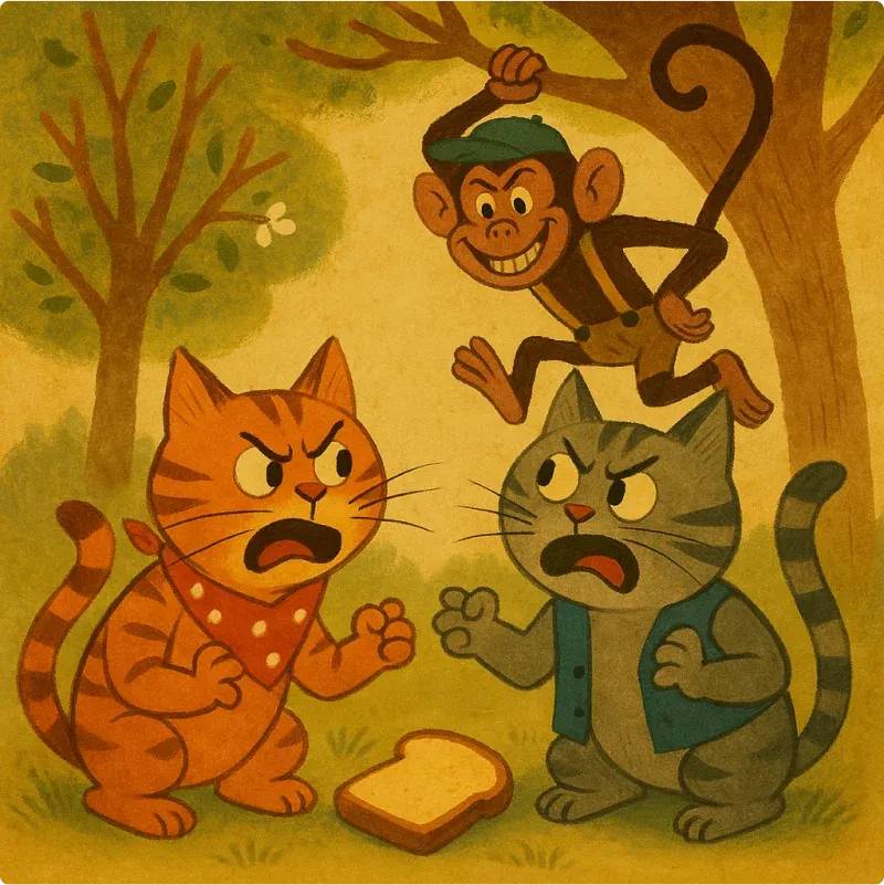 Panchatantra Fables - Two Cats and A Monkey