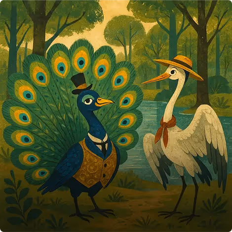The Peacock and The Crane