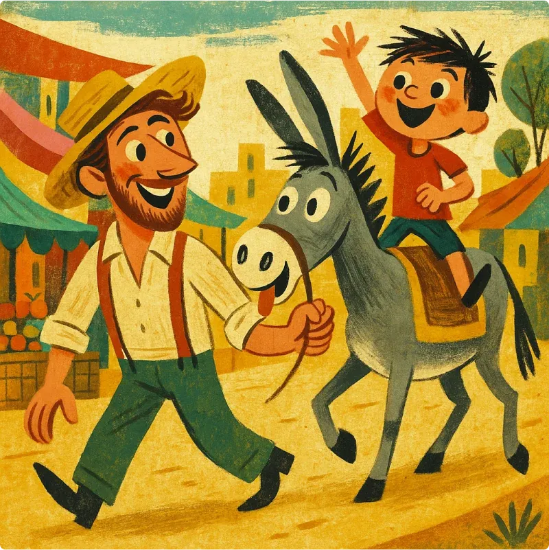 Aesop's Fables - The Man, The Boy, and The Donkey