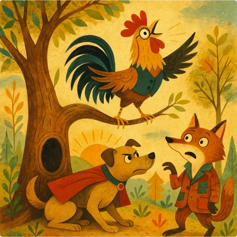Aesop's Fables - The Fox, The Rooster, and The Dog
